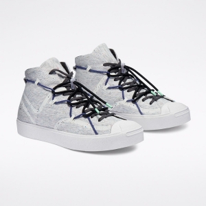 TÊNIS CONVERSE JACK PURCELL RALLY MID  WHITE/ STORM WIND (CINZA CLARO)
