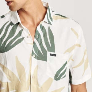 CAMISA BIRDEN MARINE FLOWERS  CREME ESTAMPADA