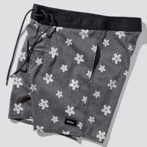 BOARDSHORTS BIRDEN JAPAN FLOWER  PRETO/ CINZA ESTAMPADA