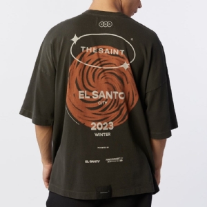 CAMISETA OVERSIZED THESAINT EL SANTO FESTIVAL PRETO